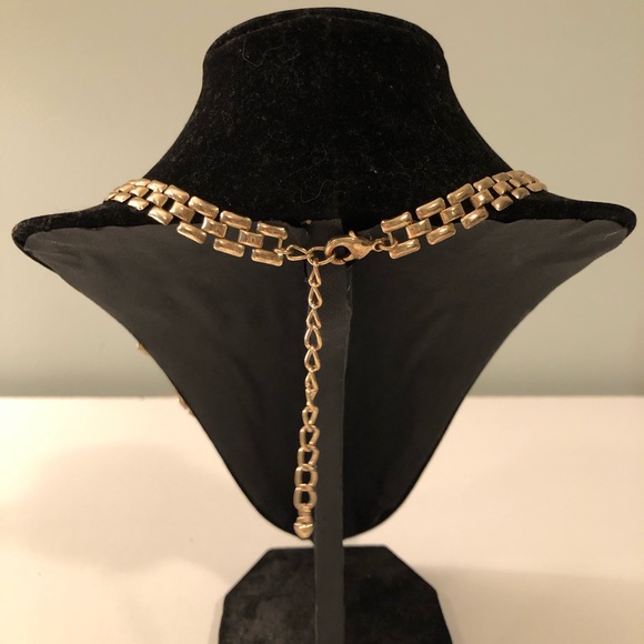 Black and Crystal Art Deco Statement Necklace - Picture 3 of 4